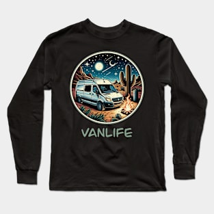Night sky desert Vanlife Long Sleeve T-Shirt